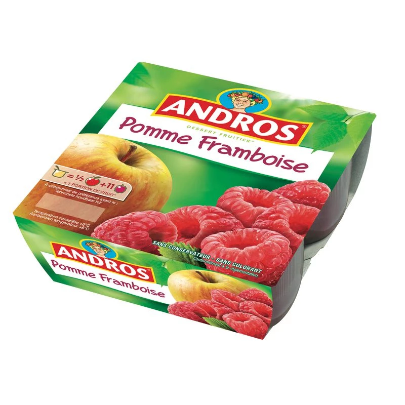 Compote pomme framboise 4x100g - ANDROS