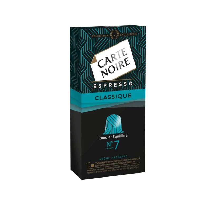 Café espresso classique n°7 x10 capsules - CARTE NOIRE