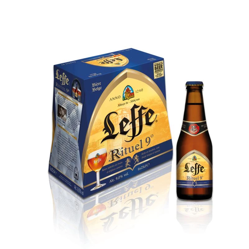 Bière Blonde Belge Rituel, 9°, 6x25cl -  LEFFE