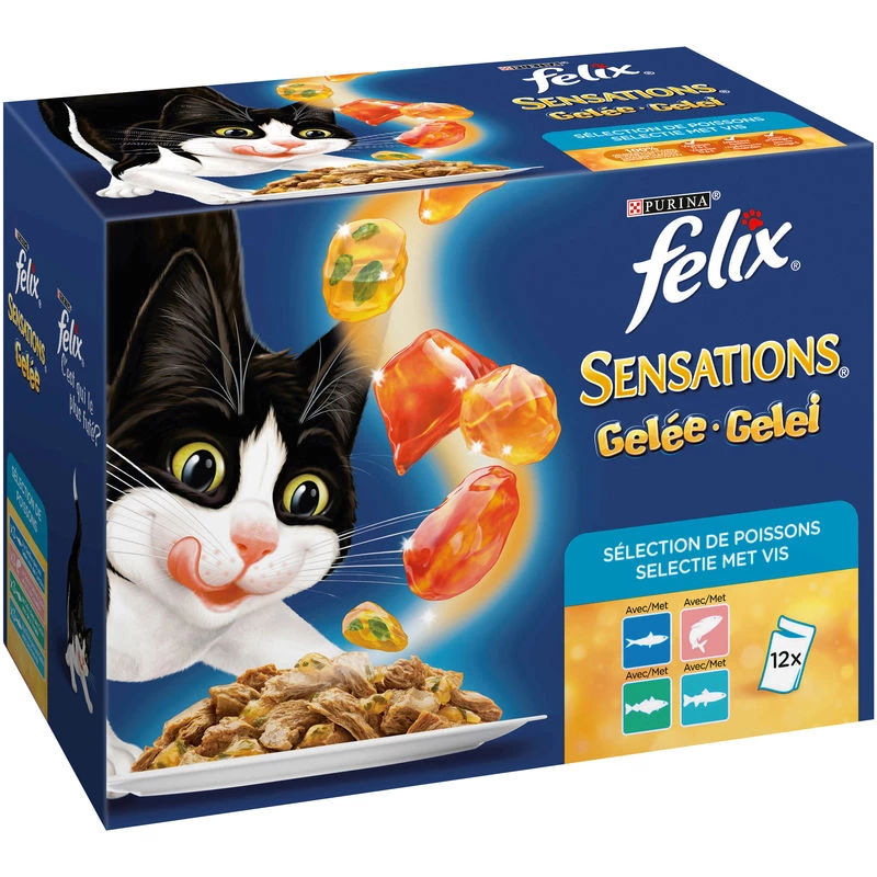 Pâtée pour chat poissons en gelée Felix 12x100g - PURINA