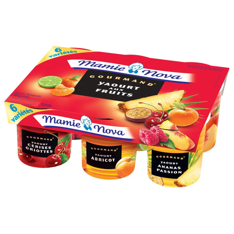 Yaourt gourmand aux fruits 6x150g - MAMIE NOVA