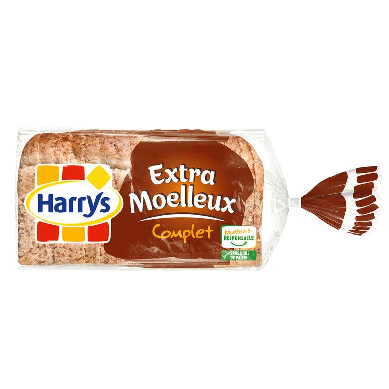 Хлеб для сэндвичей из цельнозерновой муки экстрамягкий x16 280г - HARRY'S