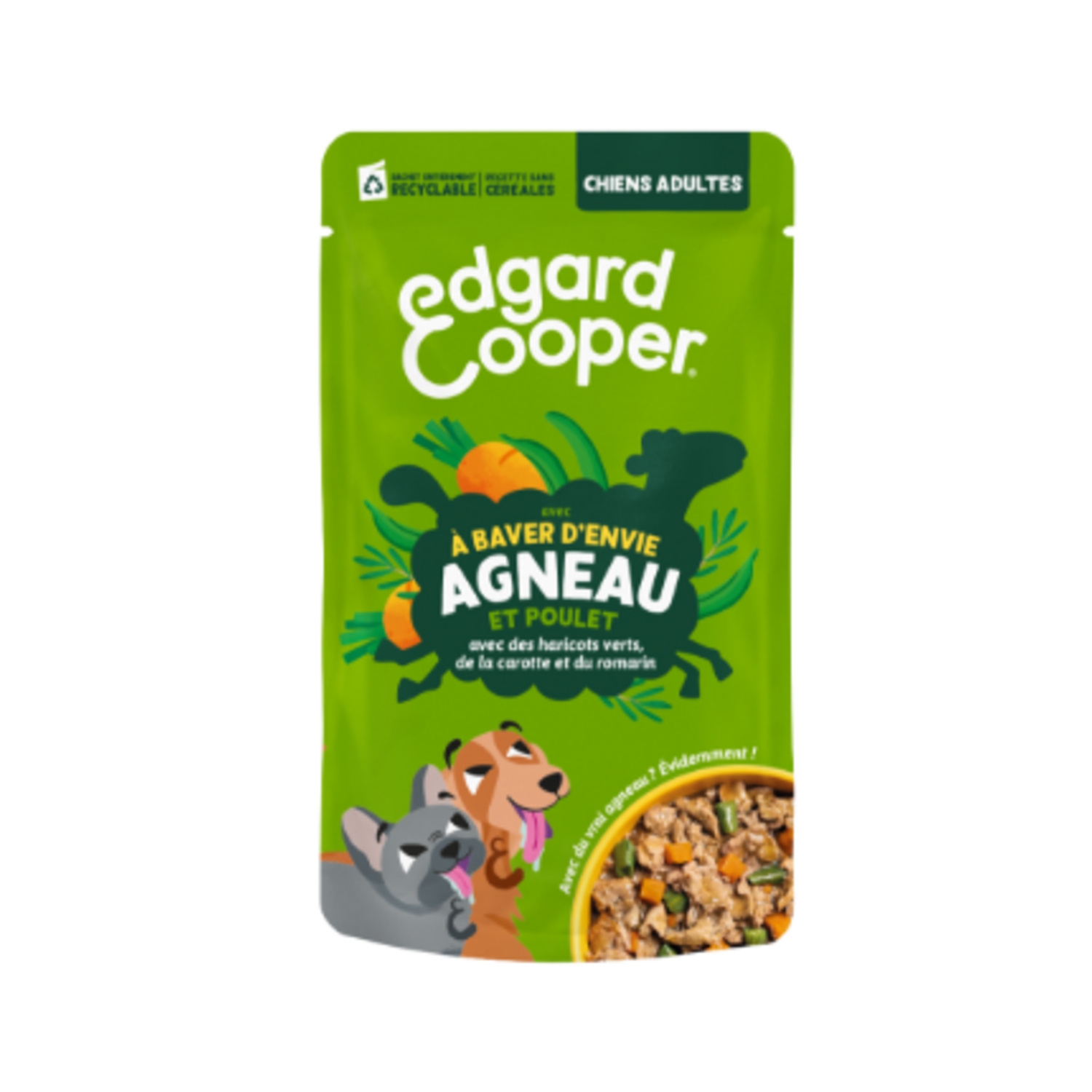 Pâtée pour chien adulte agneau poulet carotte 150 g - EDGARD & COOPER
