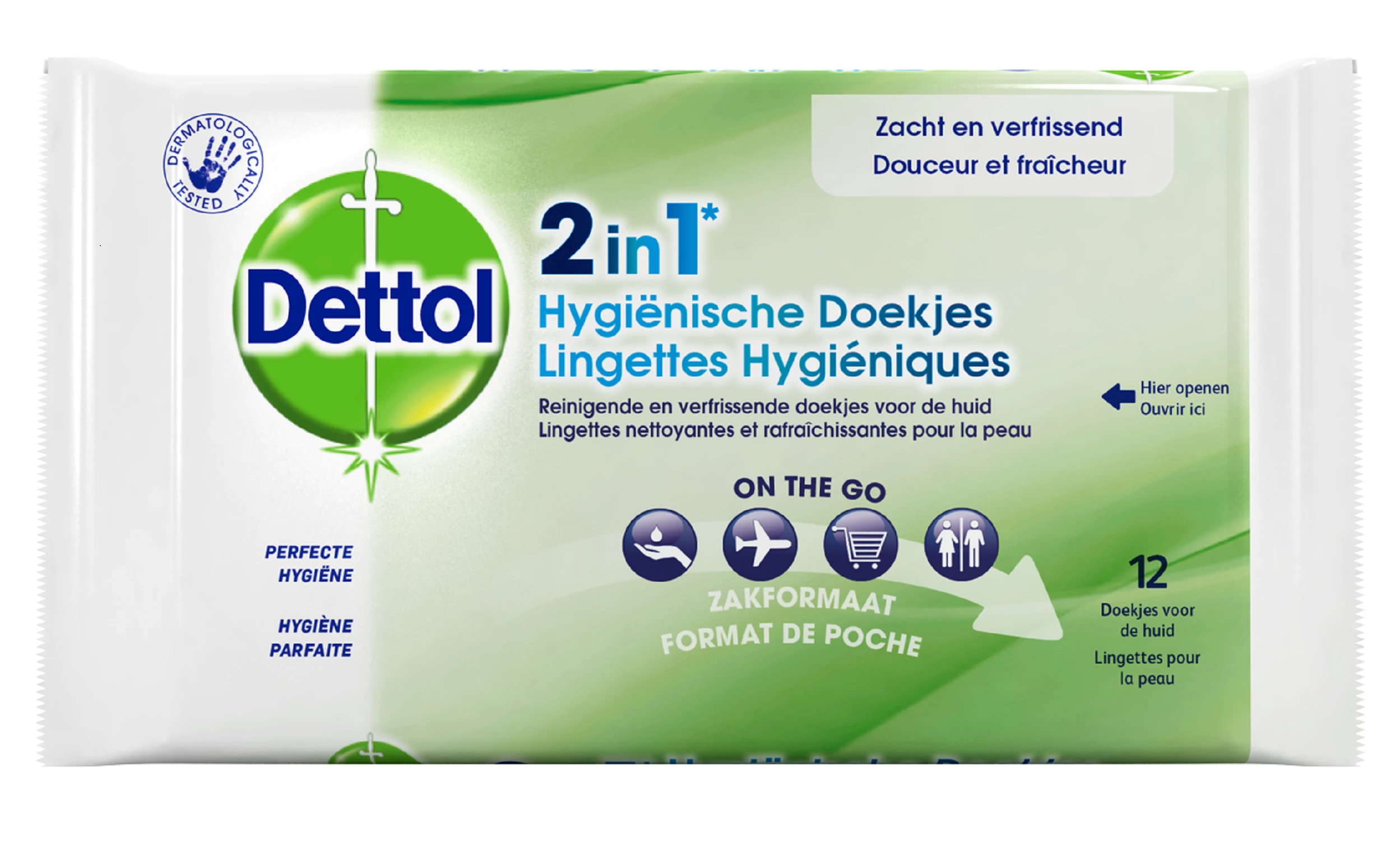 Disinfectant hygienic wipes 2en1 x12 - Dettol
