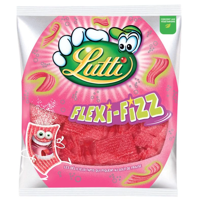 Flexi-Fizz 草莓糖果； 225克 - LUTTI