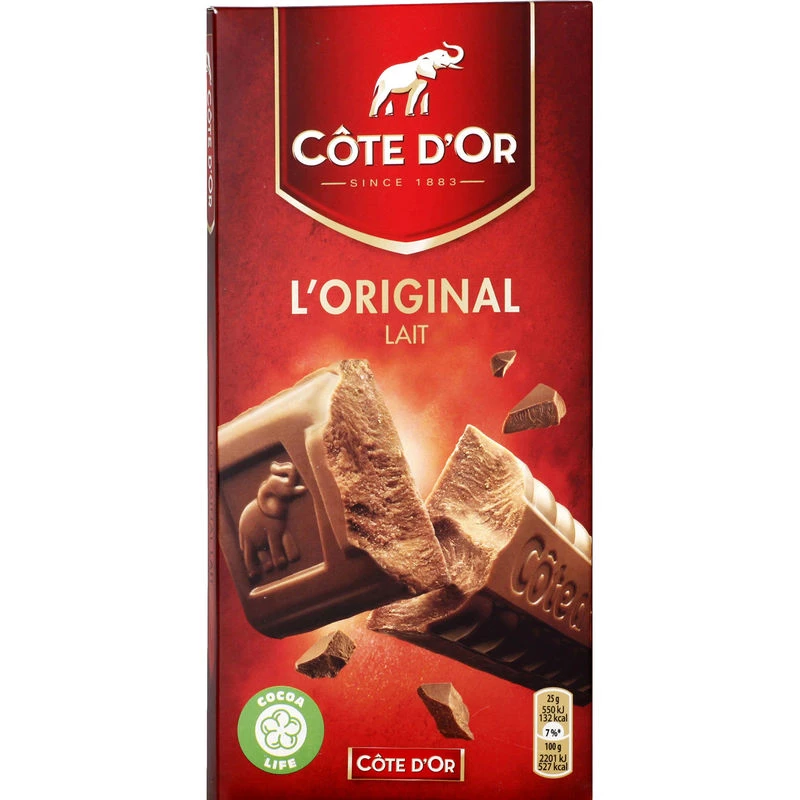 Barra de chocolate ao leite extrafino 200g - COTE D'OR