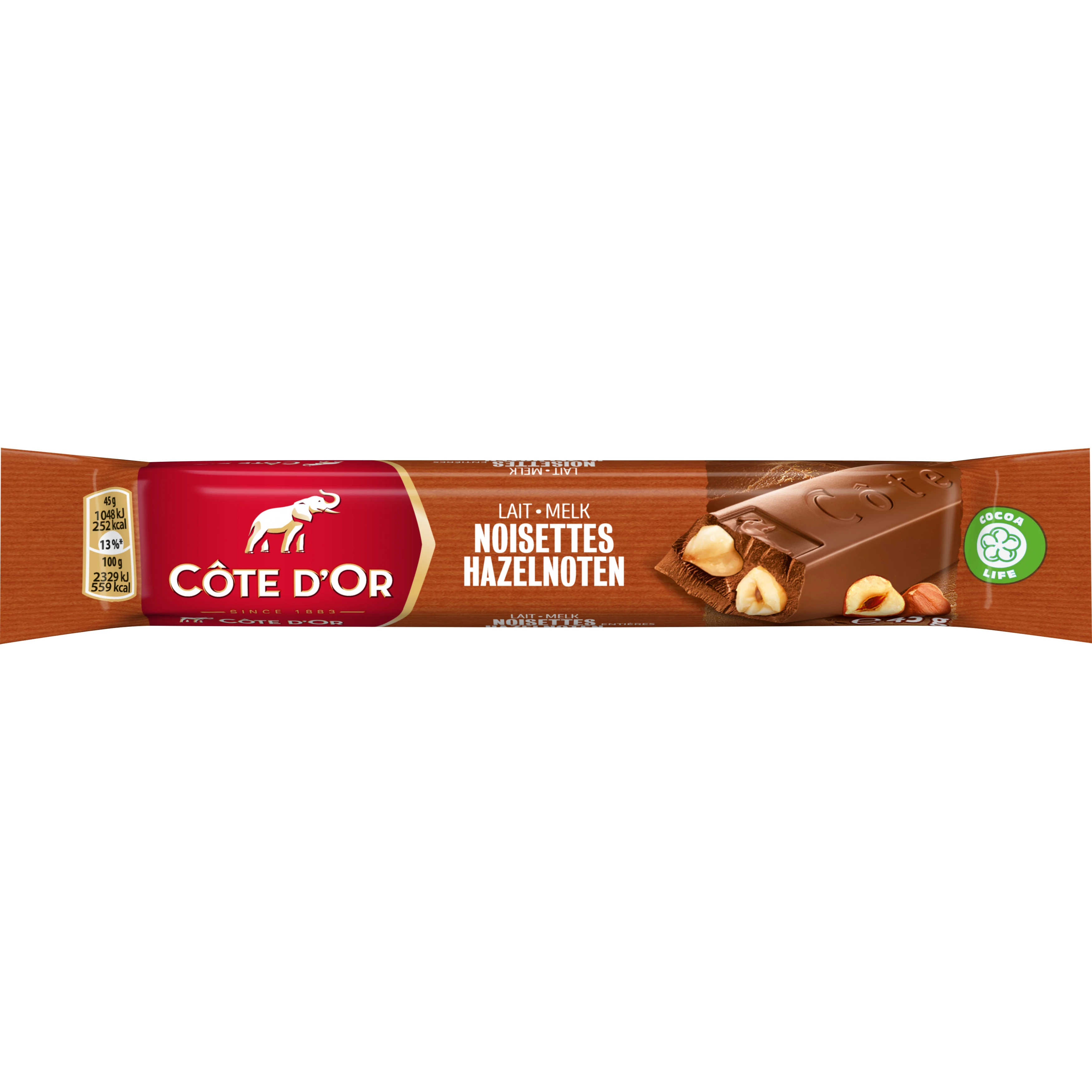 Côte D'or Batons Lait Noisettes, 45g - COTE D'OR