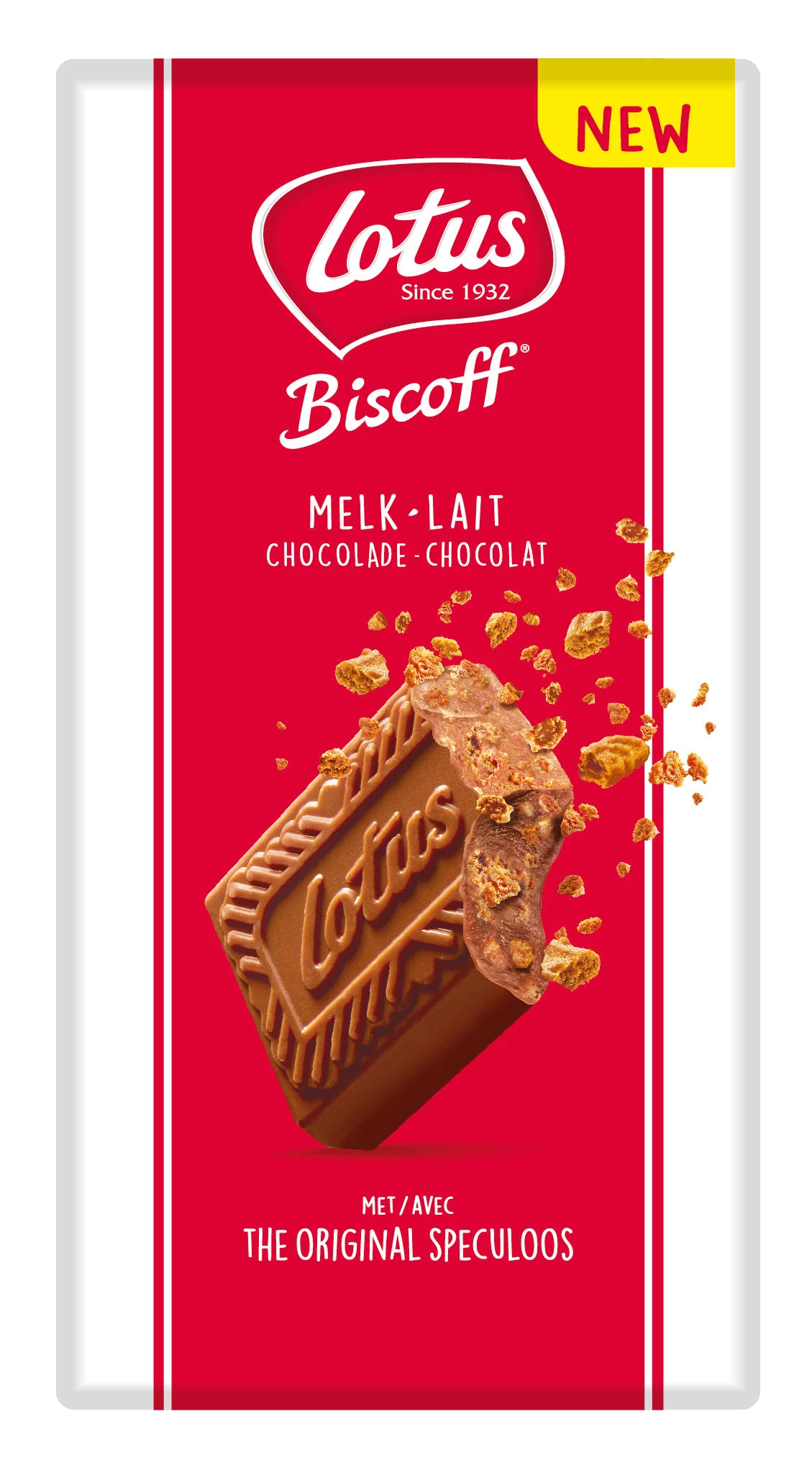 Milk Chocolate Bar with Speculoos Pieces, 180g - LOTUS