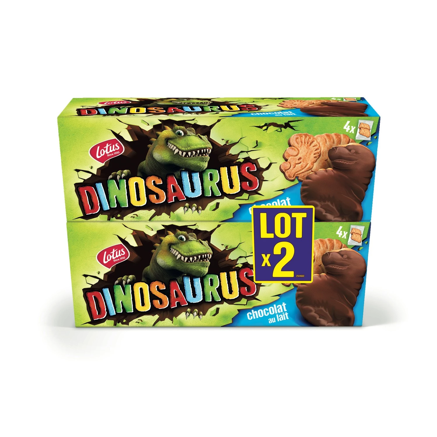 Galletas Dinosaurio chocolate con leche Tamaño Familiar 2x225g - LOTUS