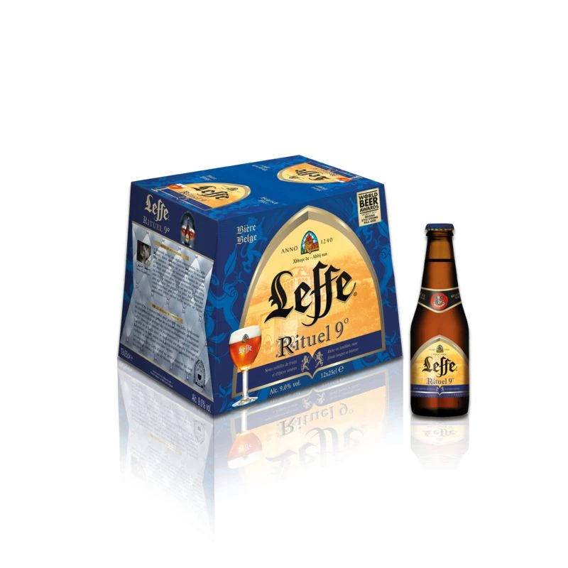 Bière Blonde Rituel, 9°, 12x25cl -  LEFFE