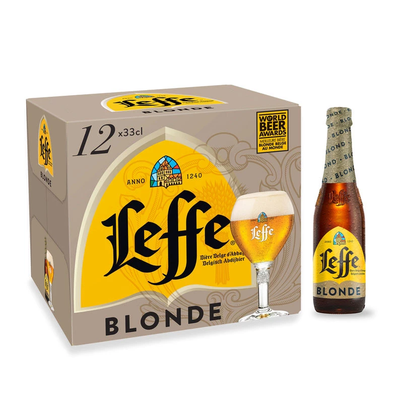 Blonde beer, 12x33cl - LEFFE