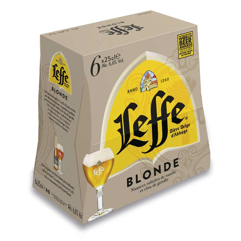 Blonde beer, 6x25cl - LEFFE
