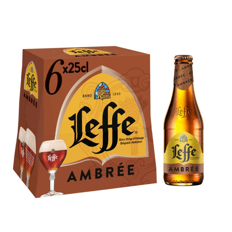 Cerveja Âmbar, 6x25cL - LEFFE