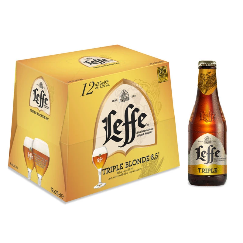 Triple Blonde Bier, 8,5°, 12x25cl - LEFFE