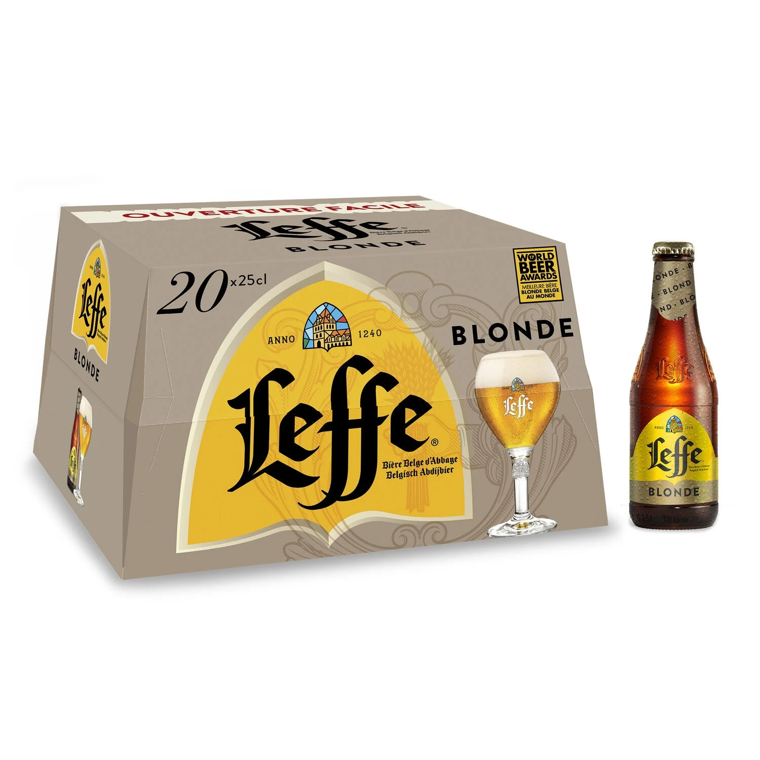 Blonde beer, 6.6°, 20x25cl - LEFFE
