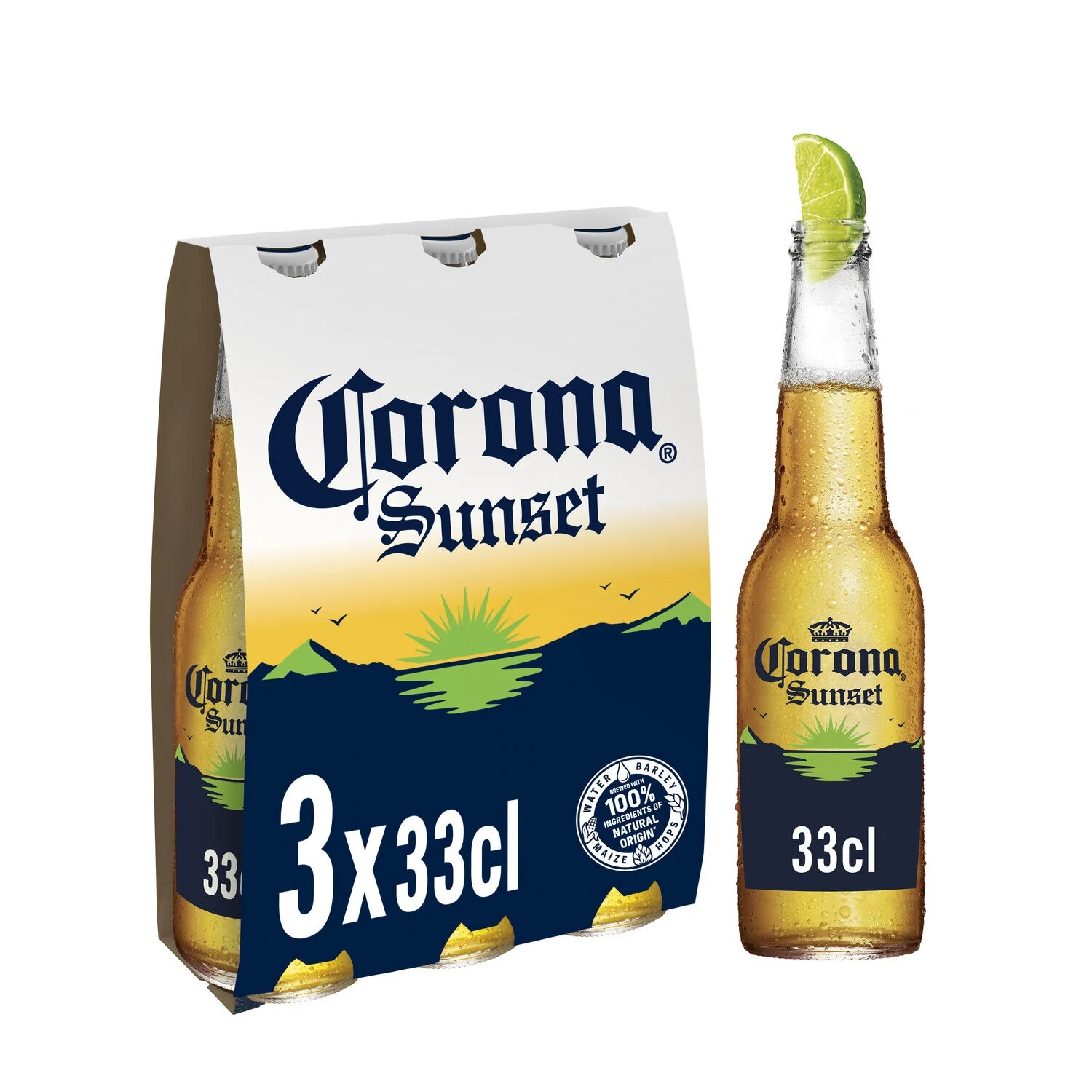 Sunset Lime and Cane Sugar Beer, 5.9°, 3x33cl - CORONA