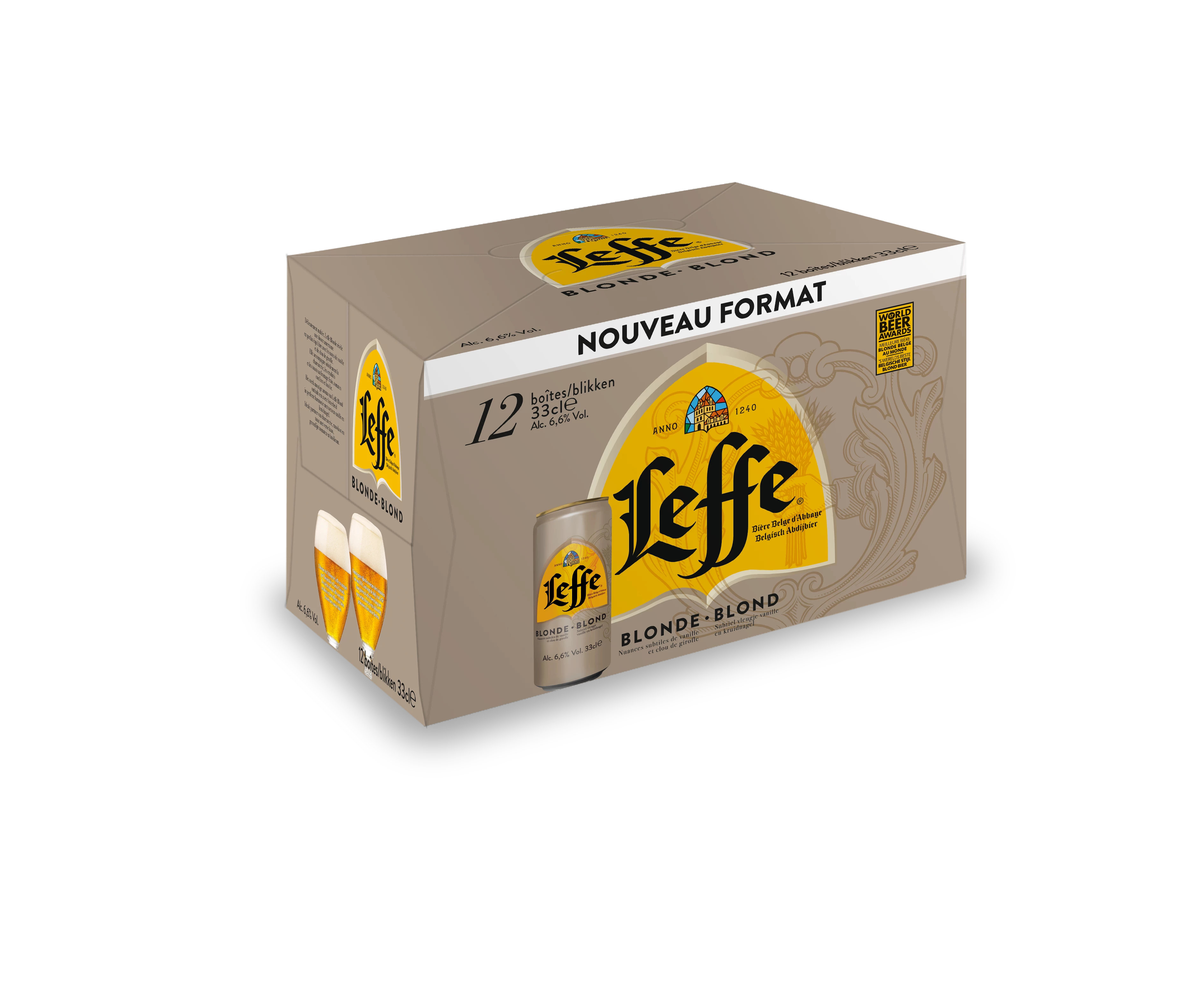 Светлое пиво, 6,6°, 12x33cl - LEFFE