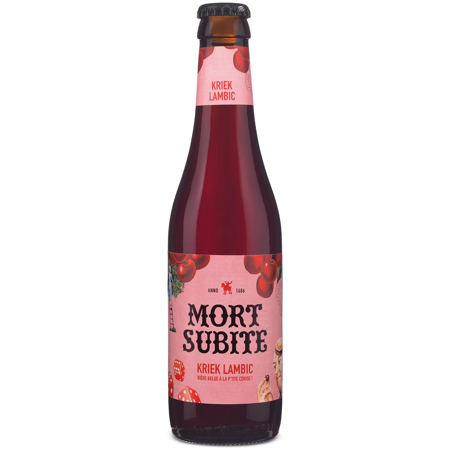 Rood bier met kersensmaak, 4°, 33cl - MORT SUBITE