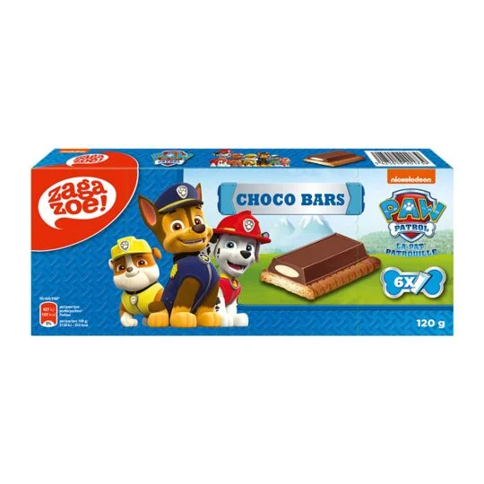 Paw Patrol Chocolate Bar Biscuit 120g - Zagazoe