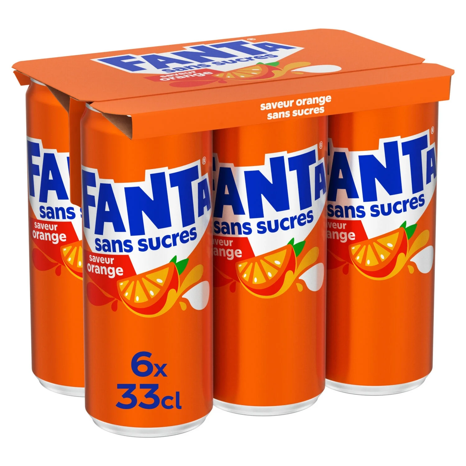 Soda orange flavor without sugar 6x33cl - Fanta