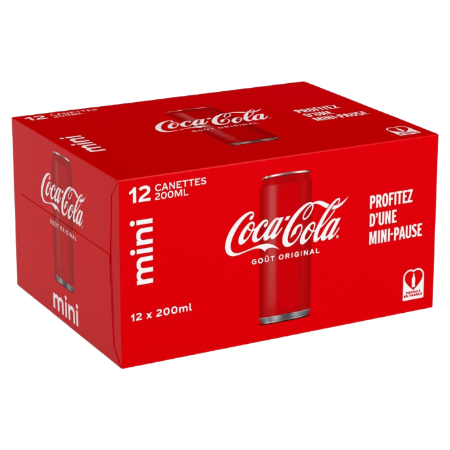 Coca-Cola goût original mini, 12 canettes de 20 cl - COCA-COLA