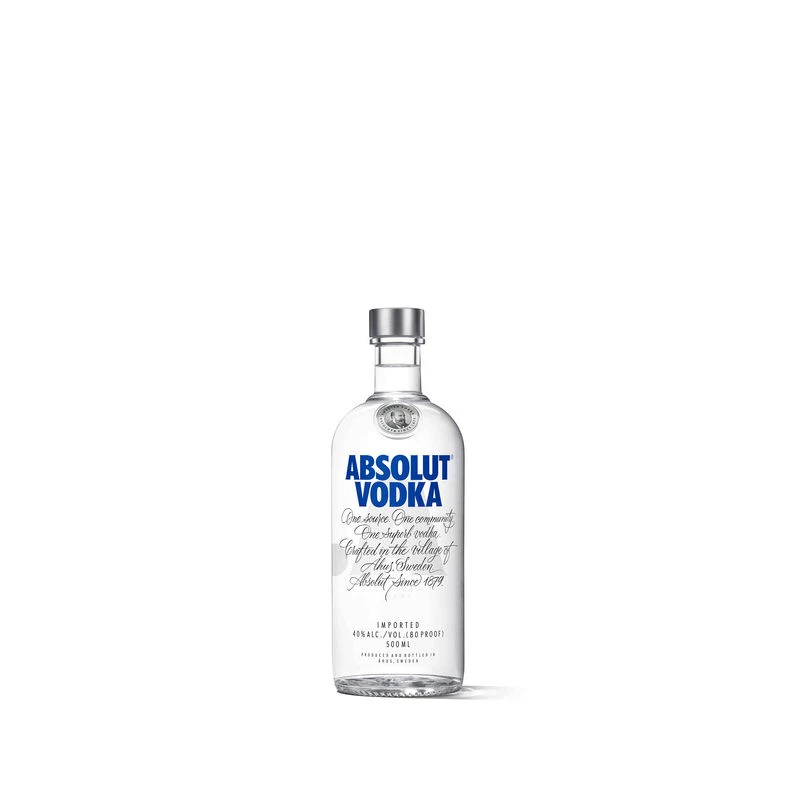 Vodka, 40°, bouteille de 50cl, ABSOLUT