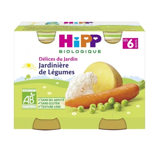 Маленькие органические горшочки для овощей с 6 месяцев, 2x190 г. - HIPP