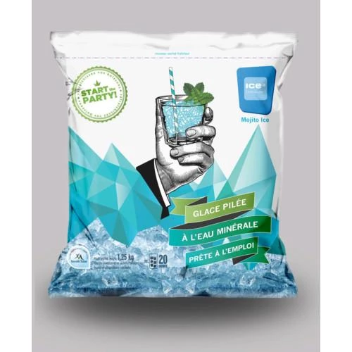Glace pilée à l'eau minérale 1,25kg - ICE 3