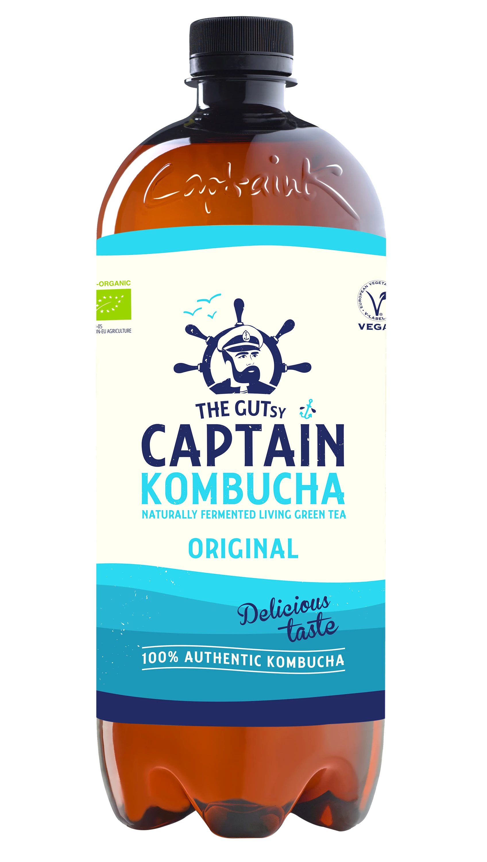 Natürlich fermentiertes Getränk mit Bio-Natur-Kombucha 1l - THE GUTSY CAPTAIN