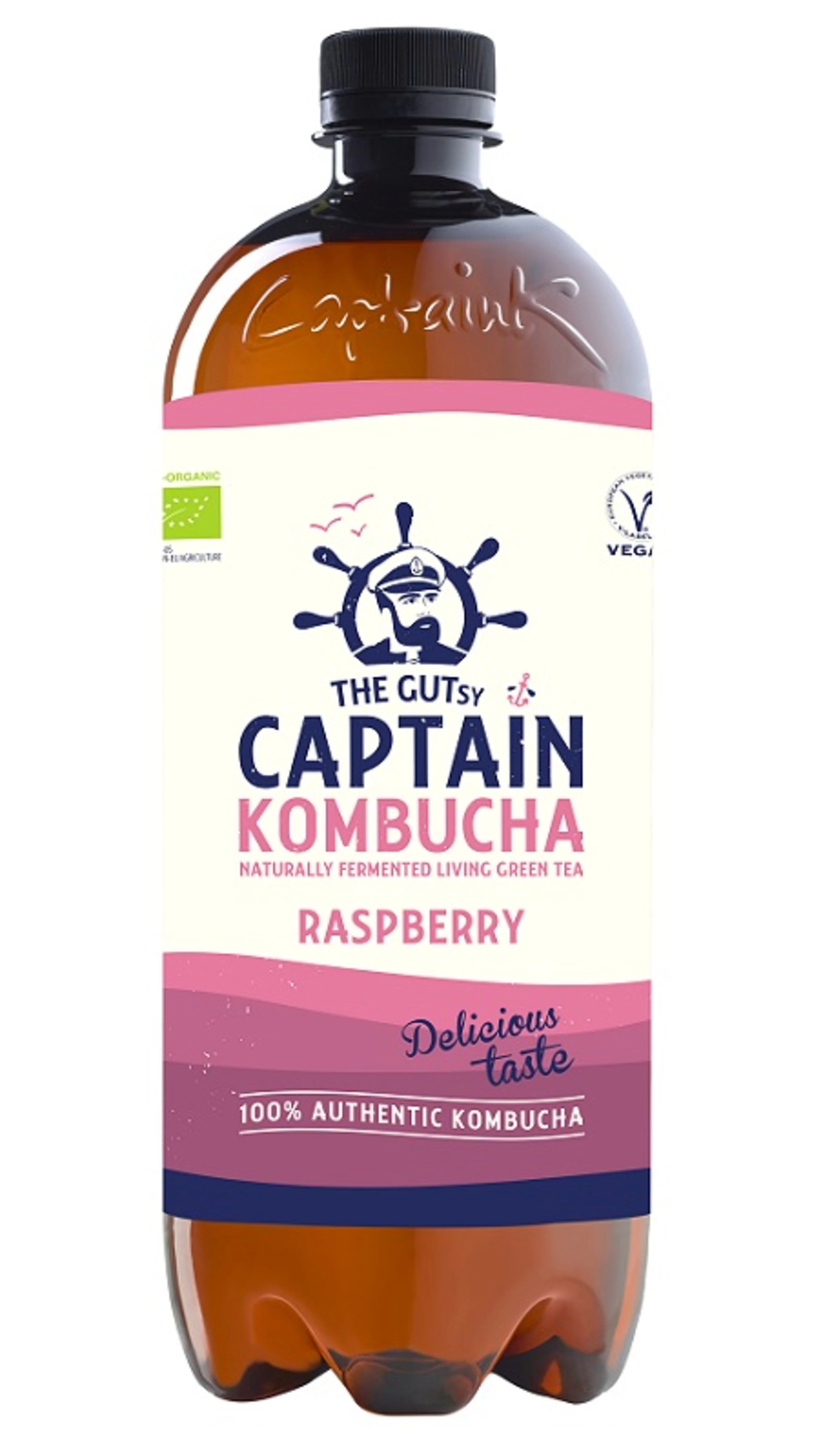 Bebida Fermentada Natural com Kombuchá de Framboesa Orgânica 1l - THE GUTSY CAPTAIN