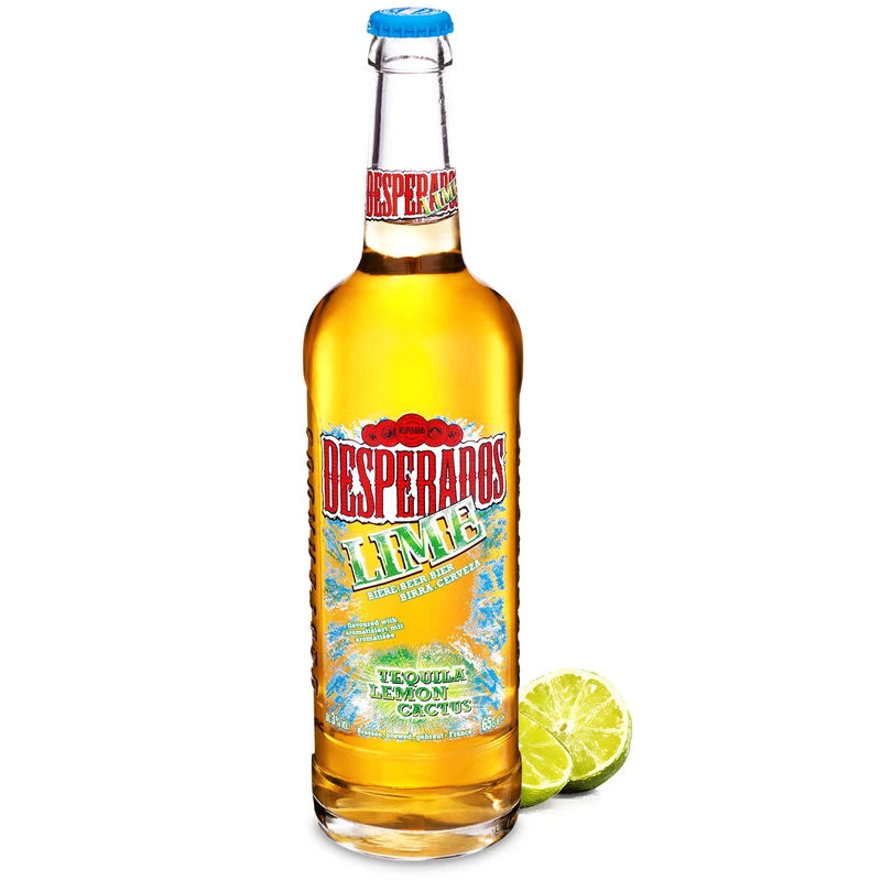 Bière Lime Aromatisée Tequila Cactus Citron Vert, 3%, 65cl - DESPERADOS