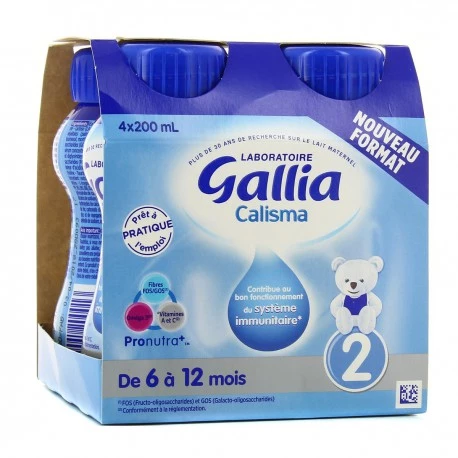 Lait bébé Calisma prêt à l'emploi 6-12 mois 4x200ml - GALLIA