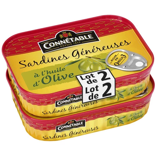 Sardines à l'Huile d'Olive, 2x140g - CONNÉTABLE