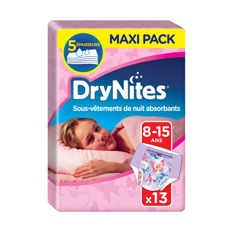 Couches filles 8-15 ans X13 - DRY NITES