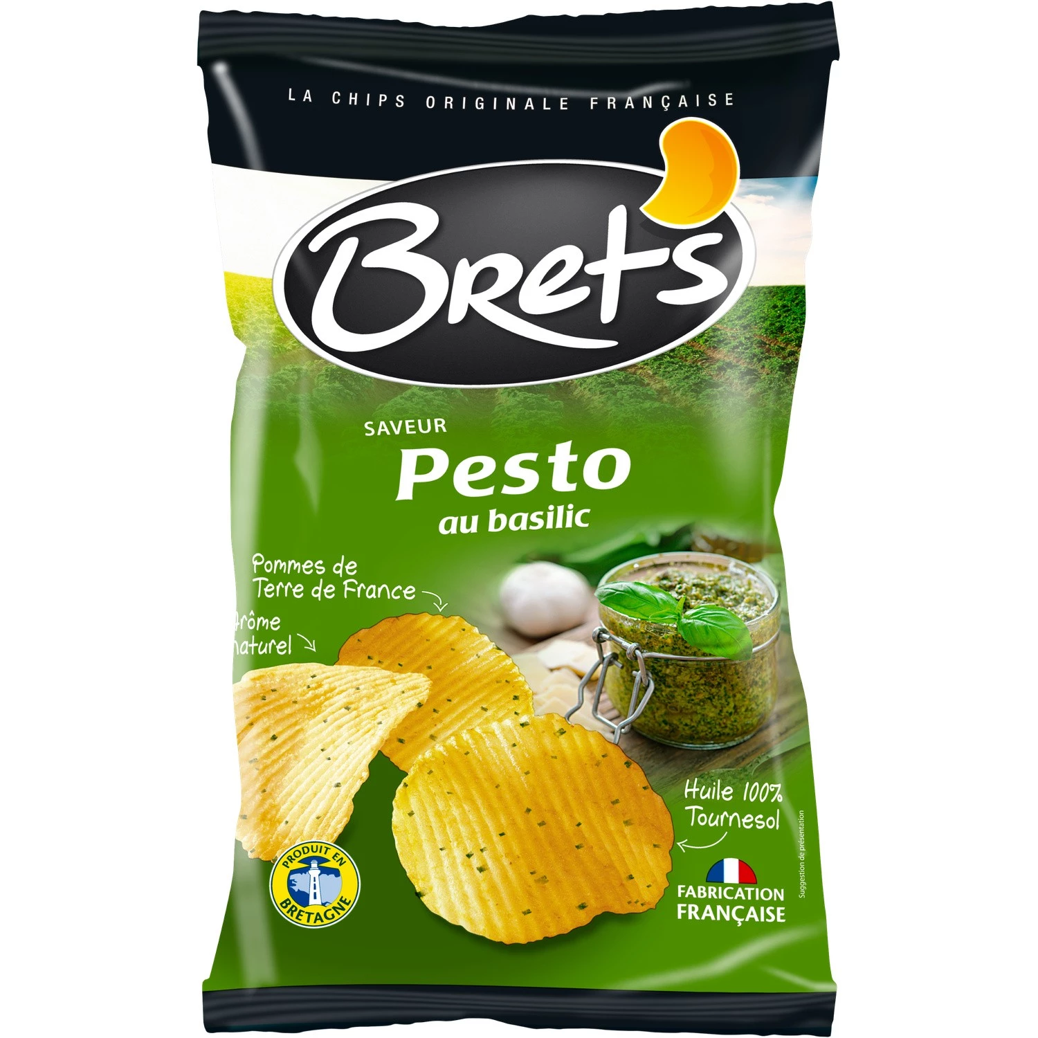 Chips saveur pesto au basilic 125g - BRET'S