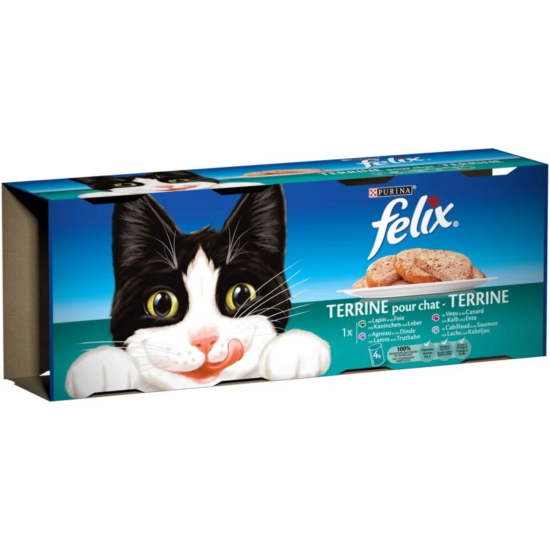 Pâtée pour chats terrines viandes/poissons Felix 4x400g - PURINA