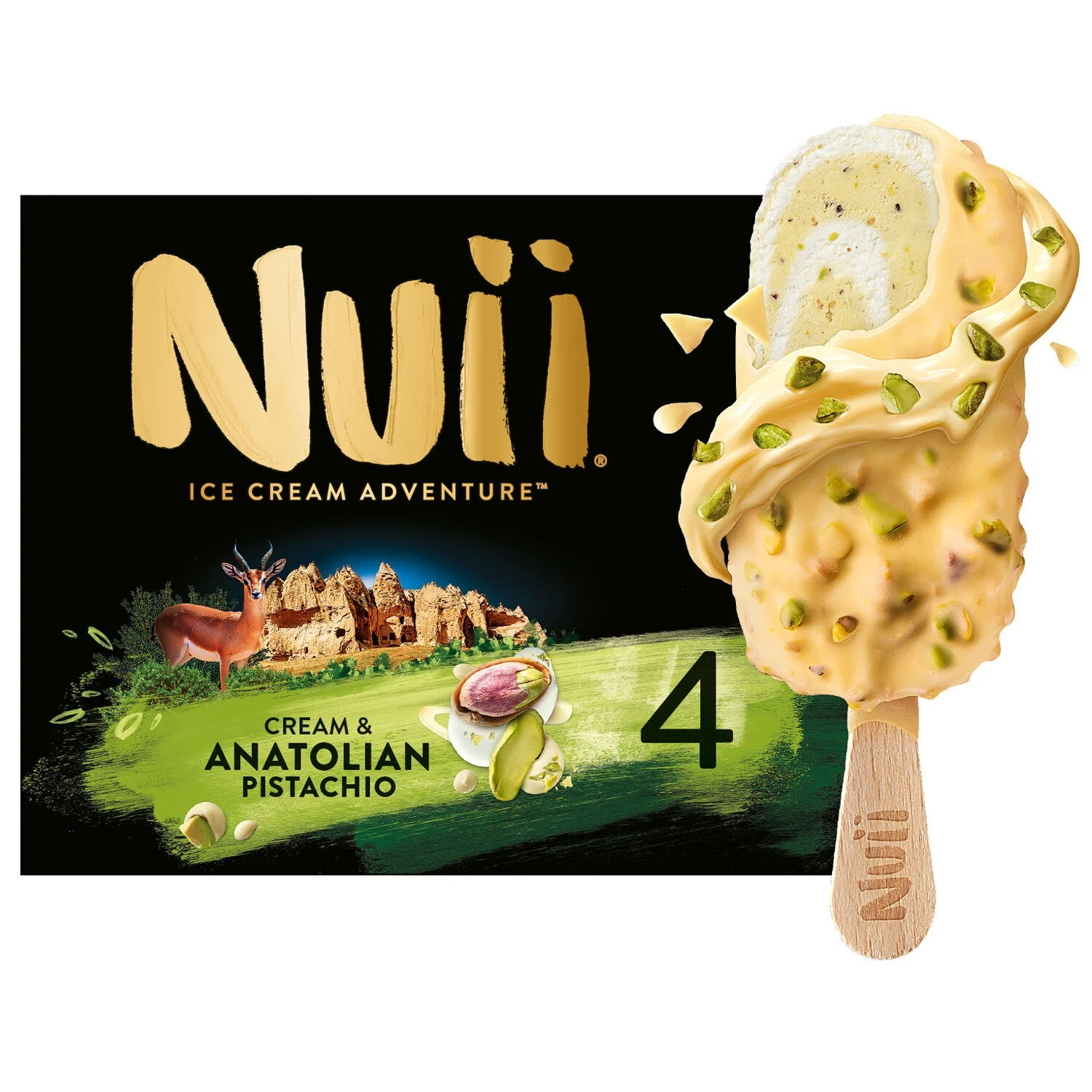 Anatolian Pistachio And Cream Ice Cream Stick X4 - Nuii