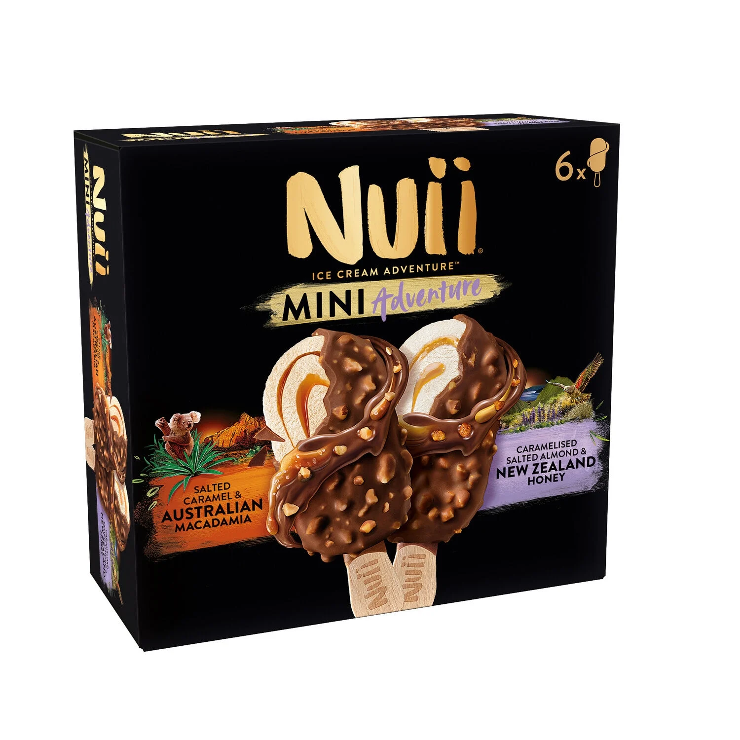 Glace Mini Bâtonnet Macadamia Australien Et Miel De Nouvelle-zélande X6 -nuii