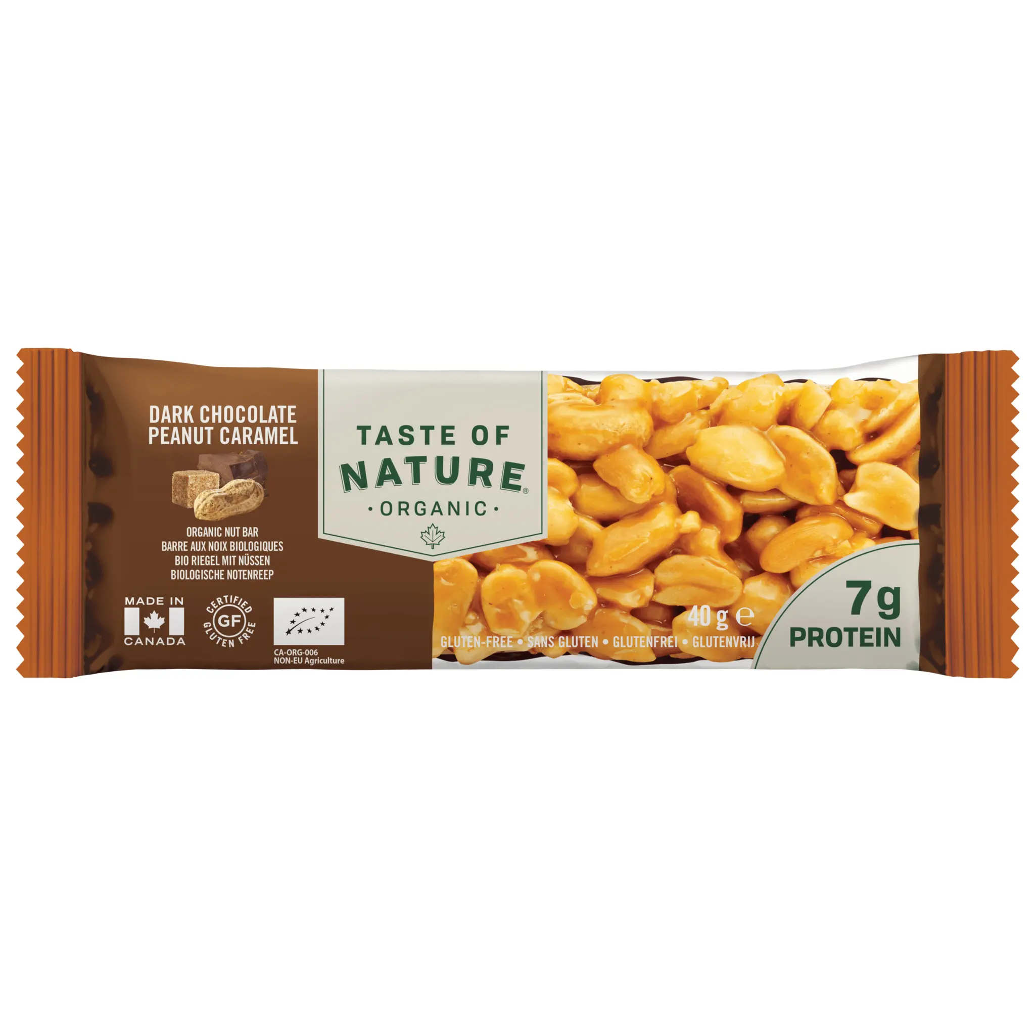 Barrita Chocolate Y Cacahuete Ecológico 40g - TASTE OF NATURE