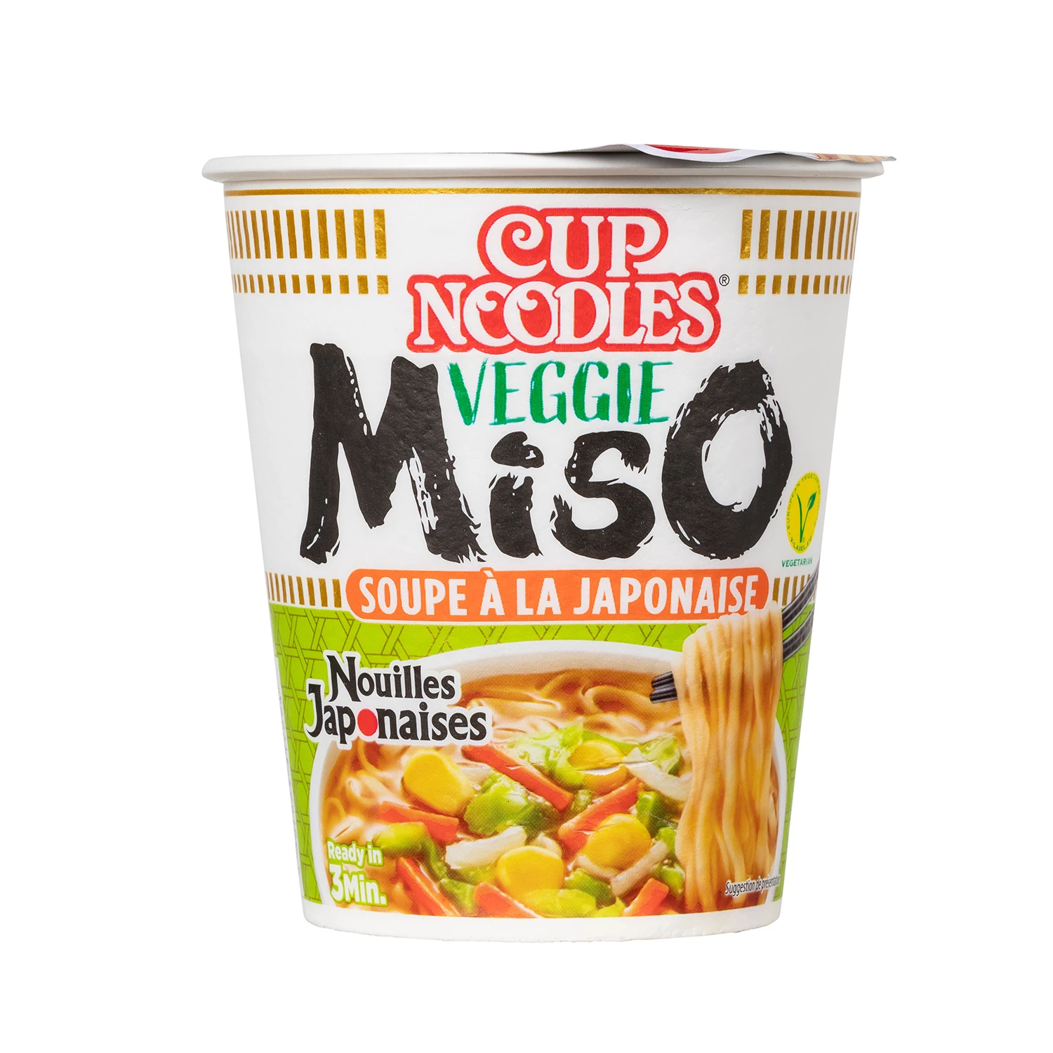 Cup noodles dal sapore miso-vegetariano - NISSIN