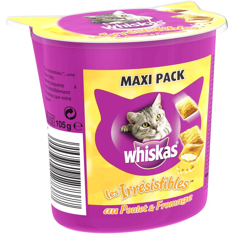 Guloseimas para gatos com frango e queijo caixa de 105 g - WHISKAS