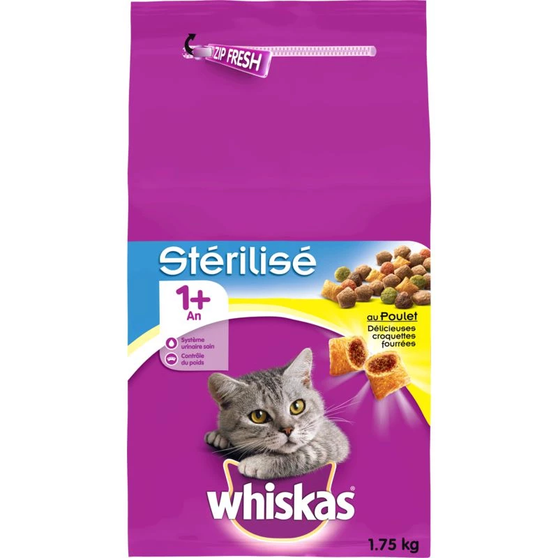 Croquettes for adult cats with chicken 1.75 kg - WHISKAS