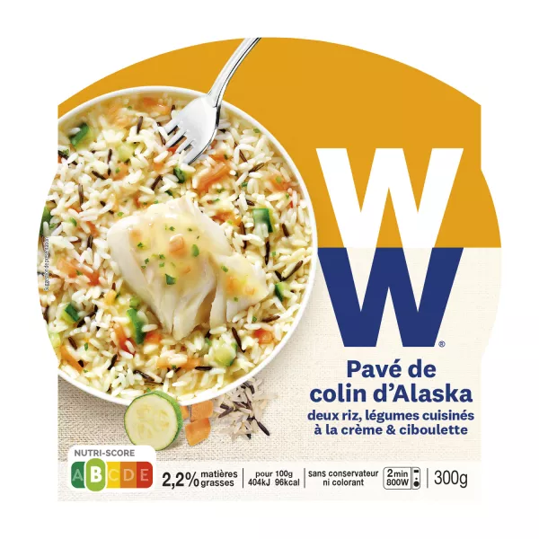 Plat Cuisiné Pavé de Colin Petit Légumes Riz, 300g - WEIGHT WATCHERS