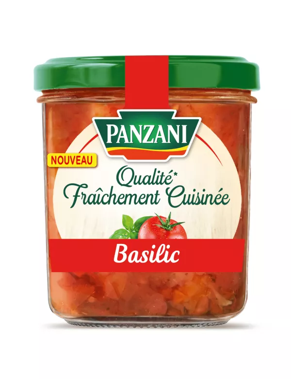 Salsa de tomate cocinada en albahaca y punto de ajo recetas caseras 320g - Panzani