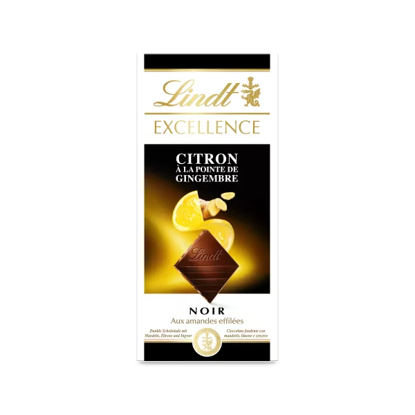 Excellence Black Lemon with Ginger Tip Tablet 100 G - LINDT