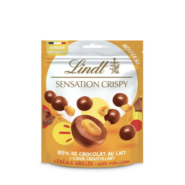 Viên socola sữa Sensation Giòn Ngũ cốc nướng vị bỏng ngô 140g - LINDT