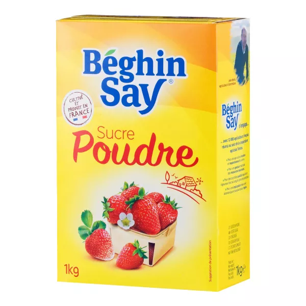Sucre Poudre Boite avec Bec Verseur, 1kg - BEGHIN SAY