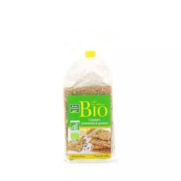 Le Réflexe Biscoitos Orgânicos de Emmental e Sementes 200g - BELLE FRANCE