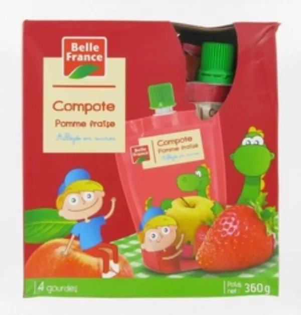Compota de Fresa y Manzana 360g (4x90g) - BELLE FRANCE