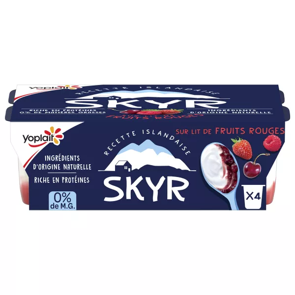 Protein Yogurt on a Bed of Red Fruits 0% Mg Skyr 4x100g - Yoplait